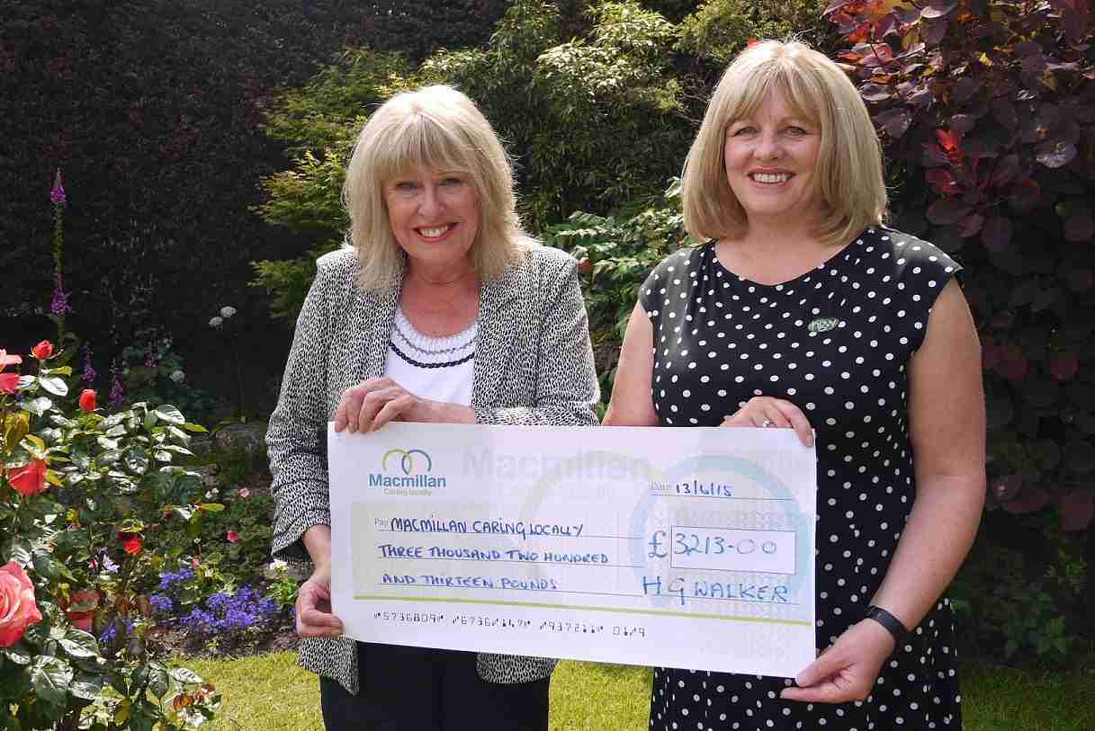 Lin Sharp and Nicola Lowe at Macmillan Caring Locally, brick by brick appeal